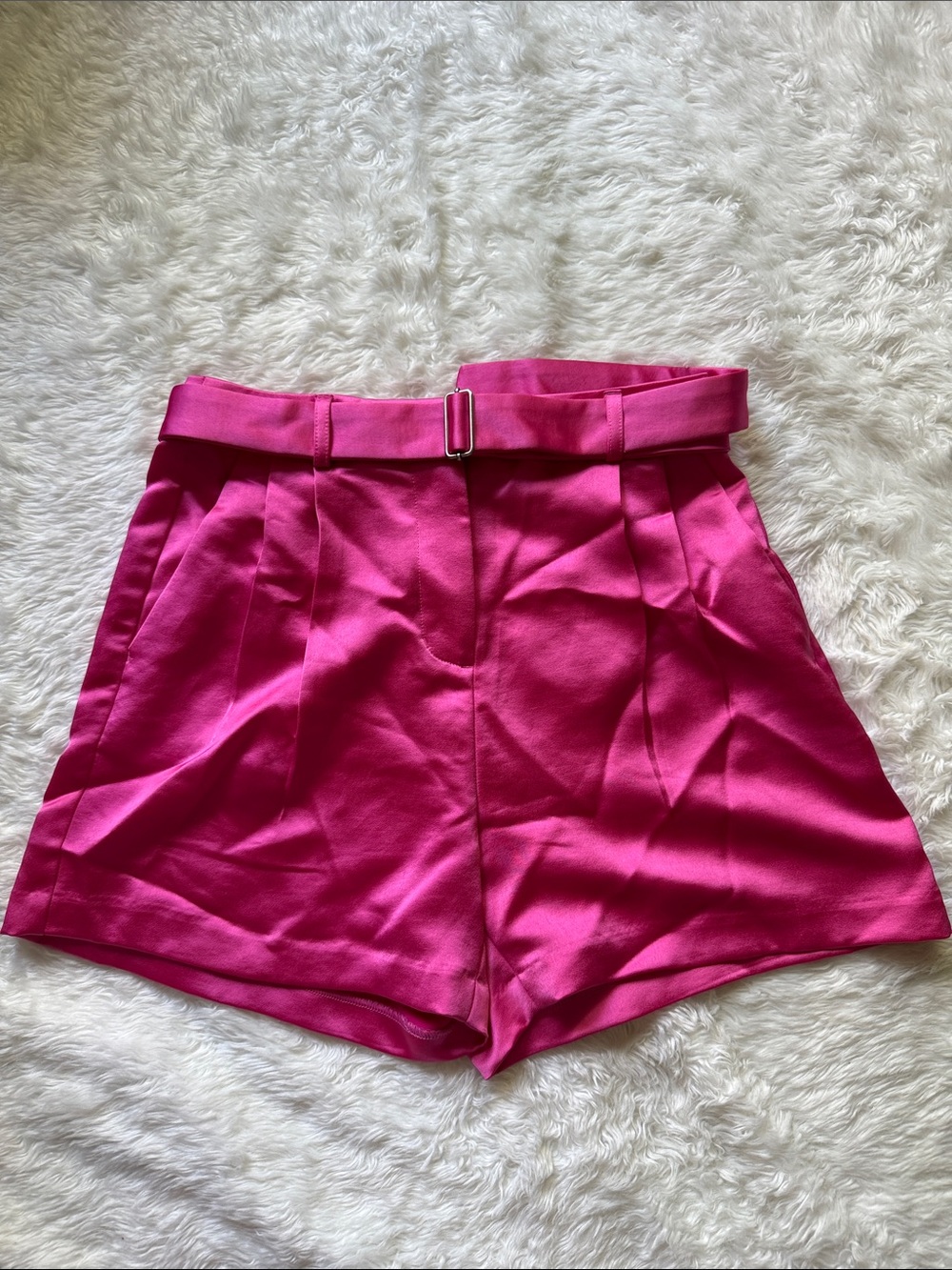 Express High-Waist Belted Hot Pink Women's Shorts